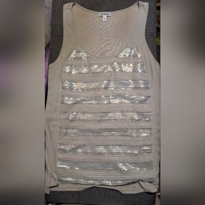 Express Gray Sequined Tank Top, Size Small